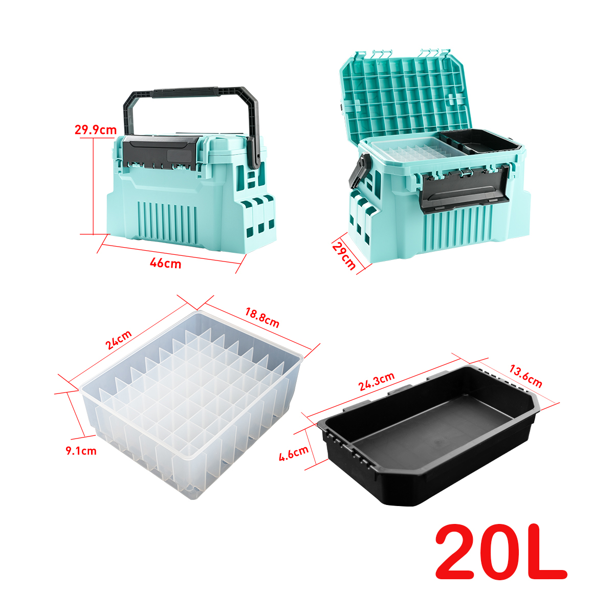 Pudełko wędkarskie 20L z przeg – Fishing Kayak Crate recenzja i cena